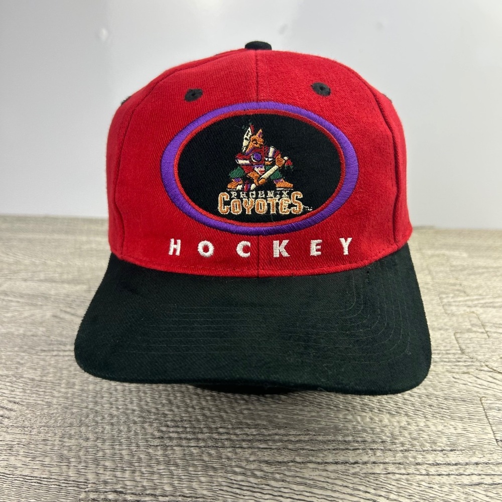 Vintage 90s Phoenix Coyotes Hockey Hat Cap Snap Back Adjustable Red NHL Hockey